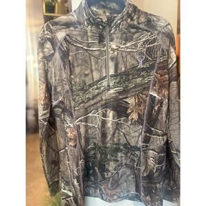 Huntworth Men's Hunting Camo 1/4 Zip Pullover Long Sleeve Sweatshirt Size M